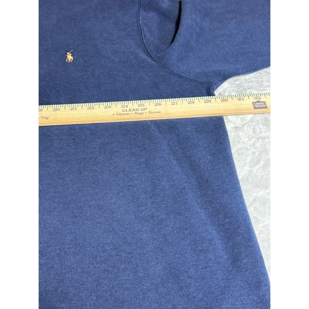 Polo Ralph Lauren Mens 3XB Blue Quarter Zip Pullover Cotton Sweater Big & Tall